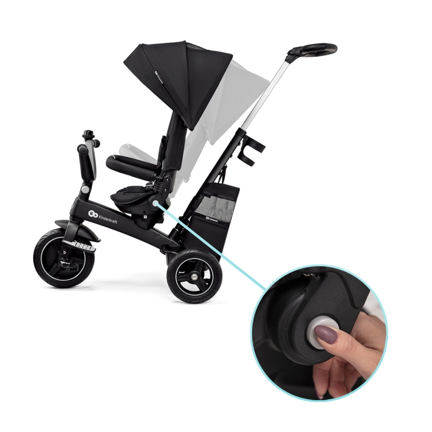 KINDERKRAFT SELECT - Detská trojkolka 5v1 EASYTWIST Premium čierna