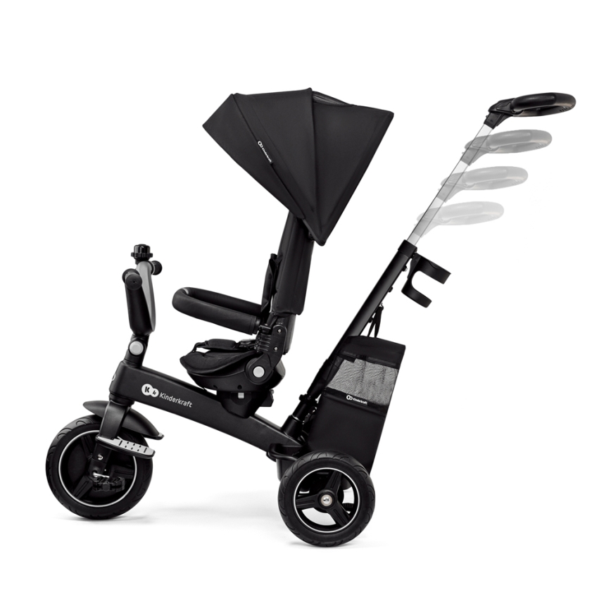 KINDERKRAFT SELECT - Detská trojkolka 5v1 EASYTWIST Premium čierna