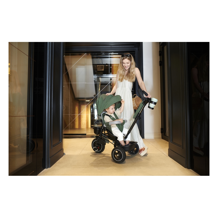 KINDERKRAFT SELECT - Detská trojkolka SPINSTEP Premium zelená