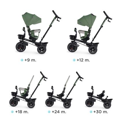 KINDERKRAFT SELECT - Detská trojkolka SPINSTEP Premium zelená