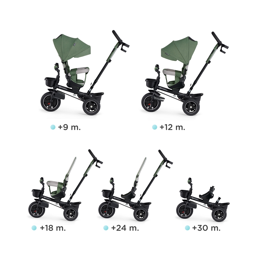 KINDERKRAFT SELECT - Detská trojkolka SPINSTEP Premium zelená