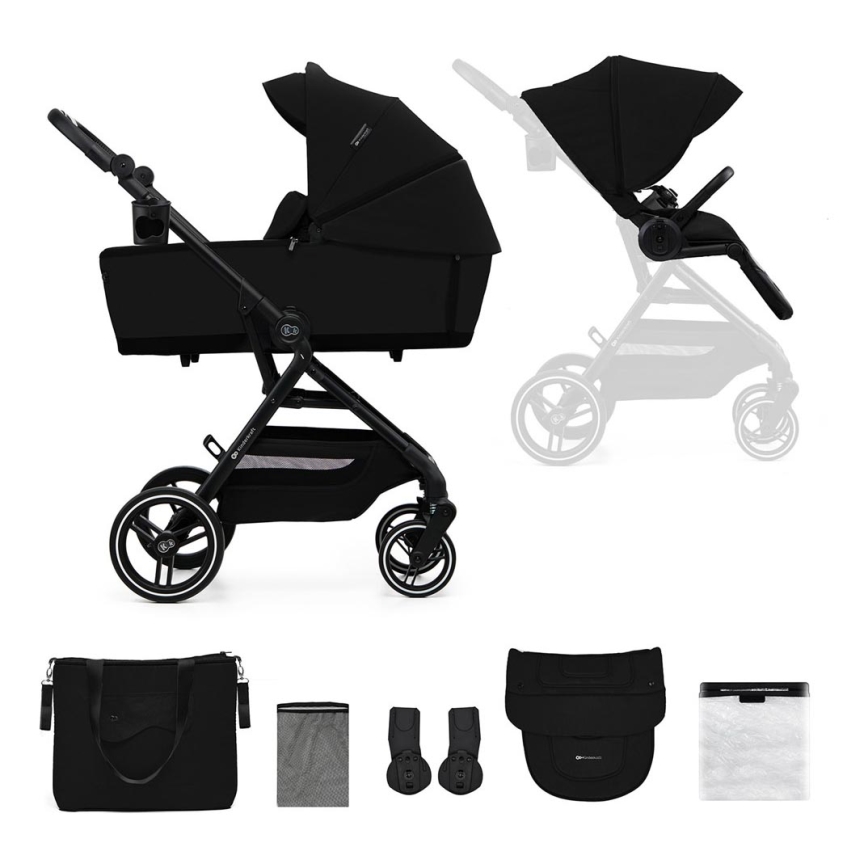 KINDERKRAFT SELECT - Kombinovaný kočík 2v1 YOXI Pure black