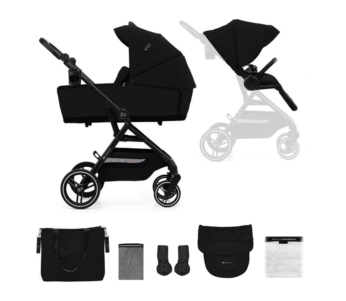 KINDERKRAFT SELECT - Kombinovaný kočík 2v1 YOXI Pure black KSYOXI00BLK2000