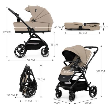 KINDERKRAFT SELECT - Kombinovaný kočík 2v1 YOXI Sand beige