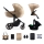 KINDERKRAFT SELECT - Kombinovaný kočík 3v1 PRIME 2 Premium Sandrose beige + autosedačka