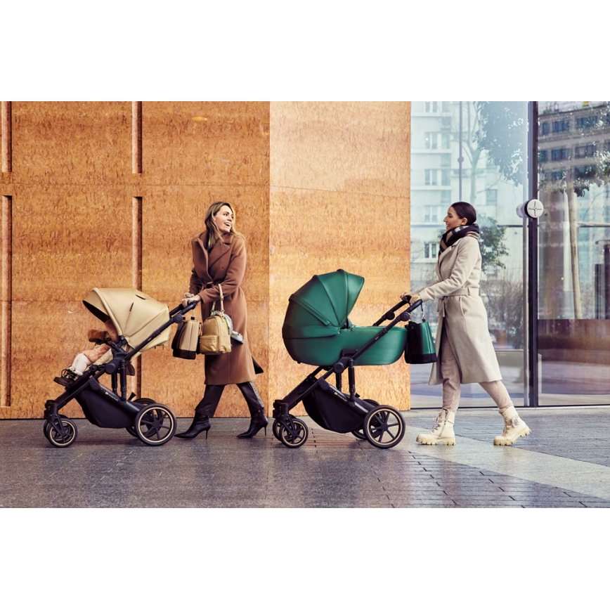 KINDERKRAFT SELECT - Kombinovaný kočík 3v1 PRIME 2 Premium Sandrose beige + autosedačka