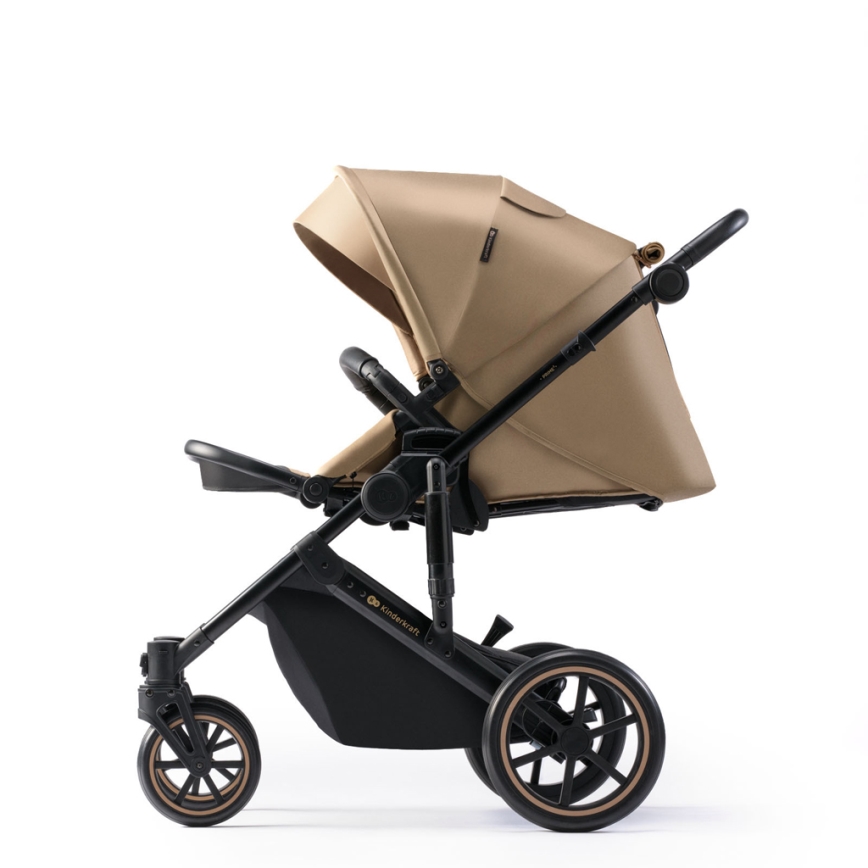 KINDERKRAFT SELECT - Kombinovaný kočík 3v1 PRIME 2 Premium Sandrose beige + autosedačka