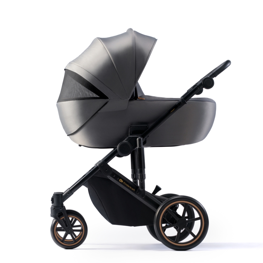 KINDERKRAFT SELECT - Kombinovaný kočík 3v1 PRIME 2 Premium Shadow grey + autosedačka