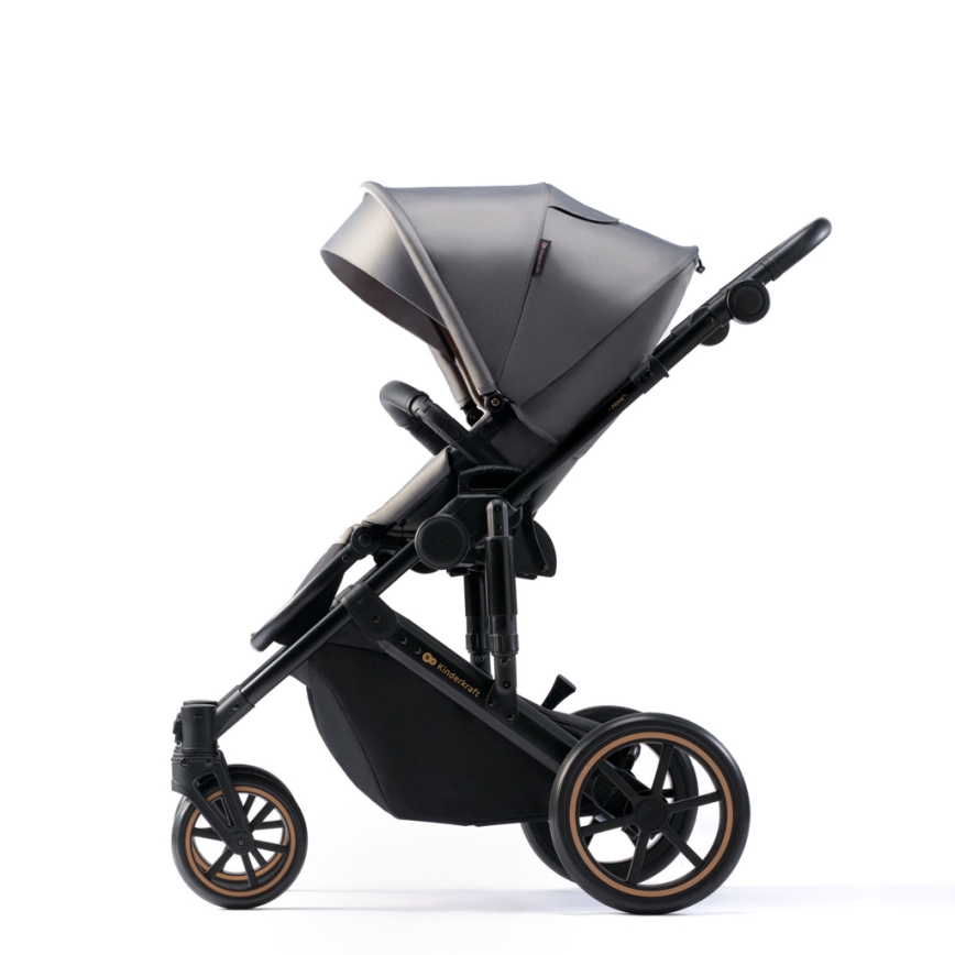 KINDERKRAFT SELECT - Kombinovaný kočík 3v1 PRIME 2 Premium Shadow grey + autosedačka