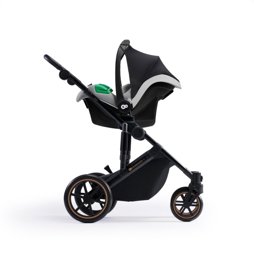 KINDERKRAFT SELECT - Kombinovaný kočík 3v1 PRIME 2 Premium Shadow grey + autosedačka