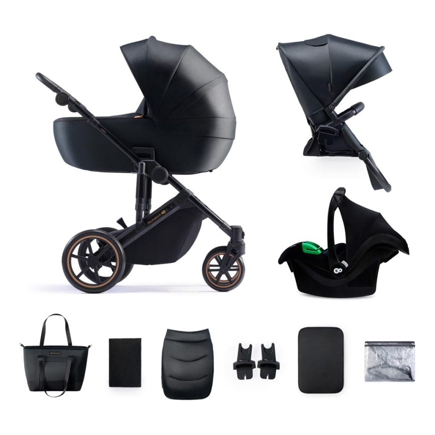 KINDERKRAFT SELECT - Kombinovaný kočík 3v1 PRIME 2 Premium Venezian black + autosedačka