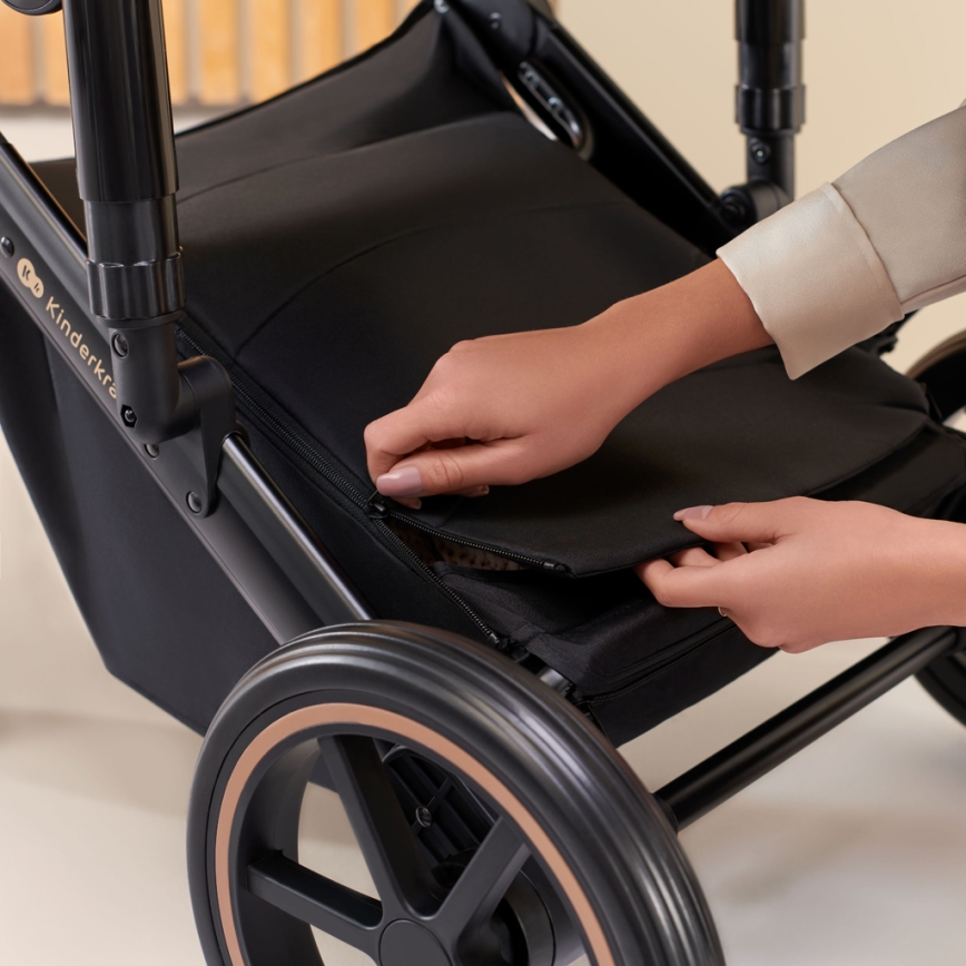 KINDERKRAFT SELECT - Kombinovaný kočík 3v1 PRIME 2 Premium Venezian black + autosedačka