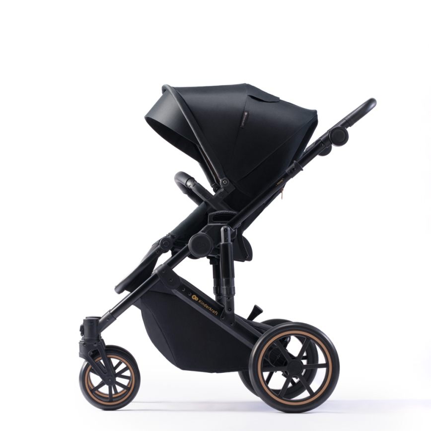 KINDERKRAFT SELECT - Kombinovaný kočík 3v1 PRIME 2 Premium Venezian black + autosedačka