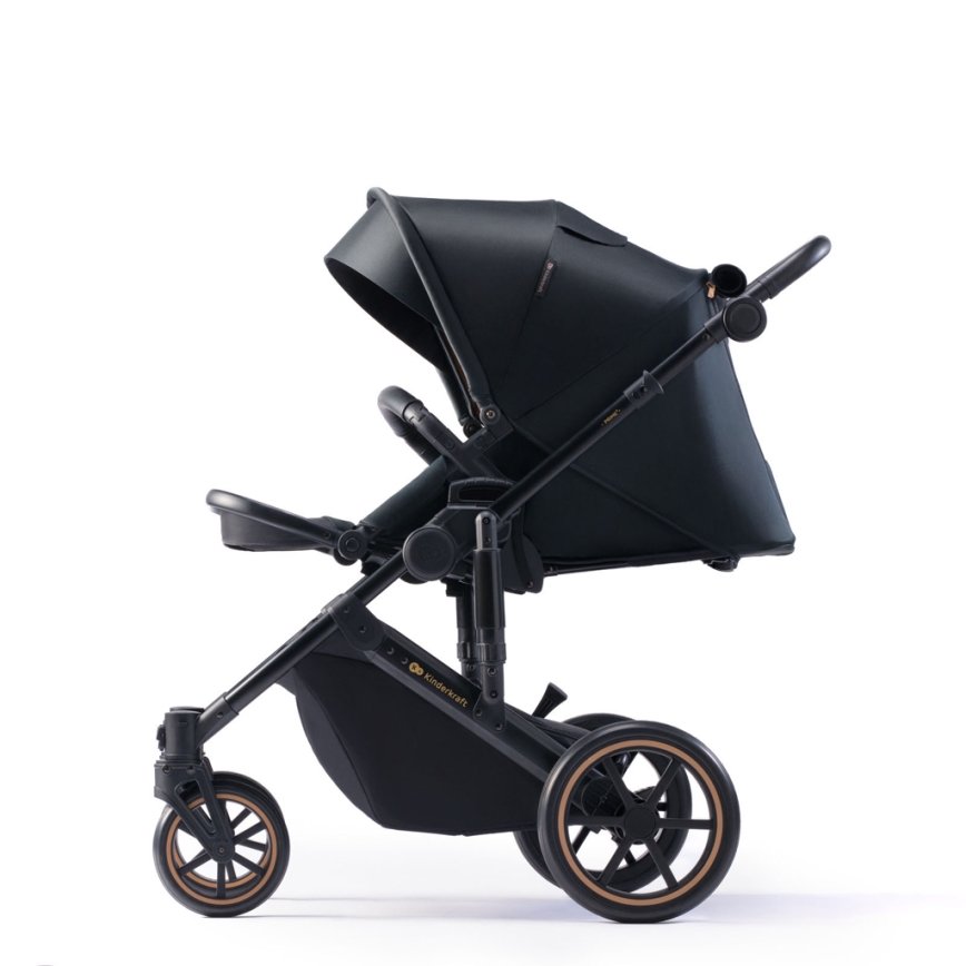 KINDERKRAFT SELECT - Kombinovaný kočík 3v1 PRIME 2 Premium Venezian black + autosedačka