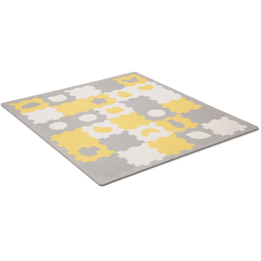KINDERKRAFT - Penové puzzle LUNO 30ks šedá/žltá