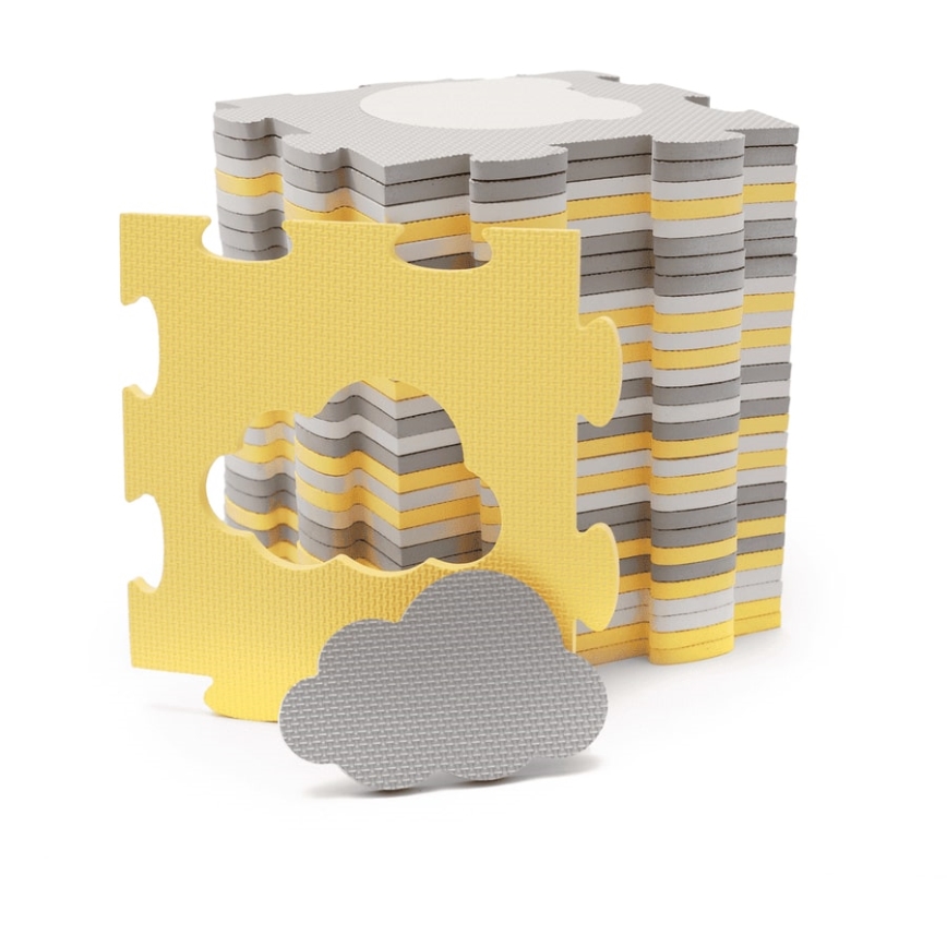 KINDERKRAFT - Penové puzzle LUNO 30ks šedá/žltá