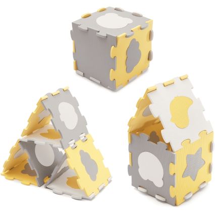 KINDERKRAFT - Penové puzzle LUNO 30ks šedá/žltá