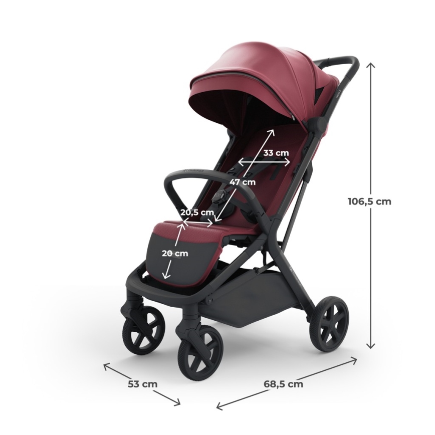 KINDERKRAFT SELECT - Športový kočík NUBI 3 Dark Ruby