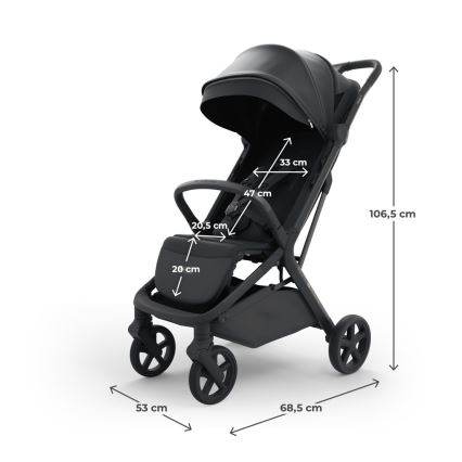 KINDERKRAFT SELECT - Športový kočík NUBI 3 Midnight Black