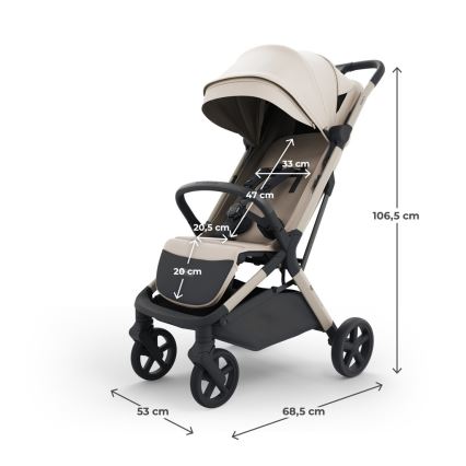 KINDERKRAFT SELECT - Športový kočík NUBI 3 pieskovo-béžový