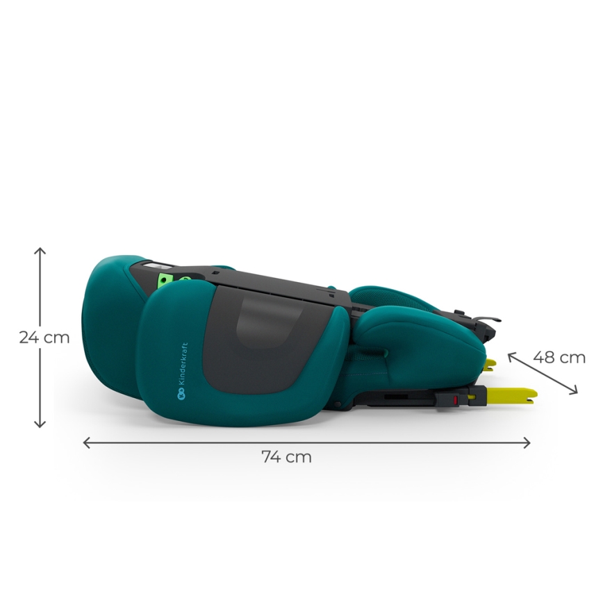 KINDERKRAFT - Skladacia autosedačka XPAND 2 PRO 100-150 cm tyrkysová