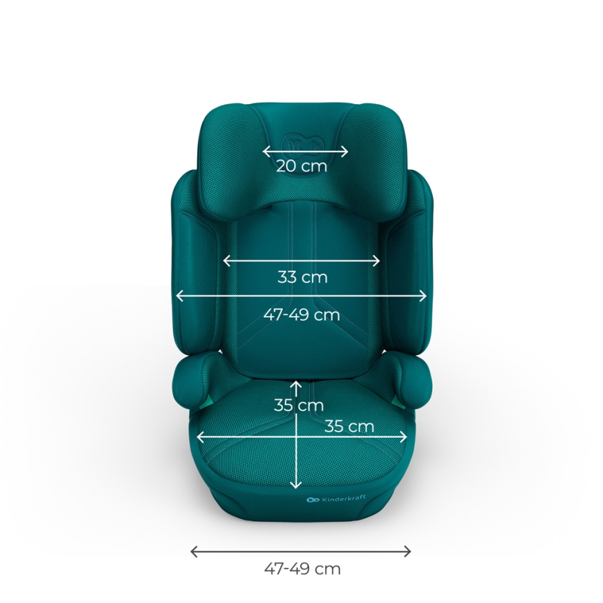 KINDERKRAFT - Skladacia autosedačka XPAND 2 PRO 100-150 cm tyrkysová