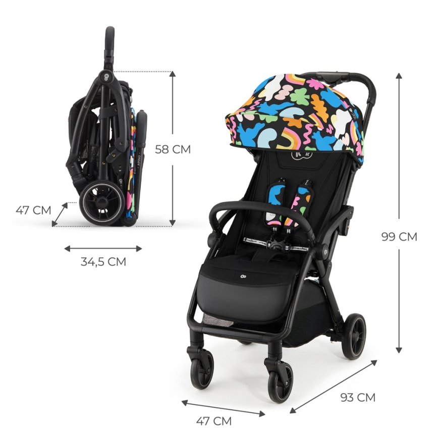 KINDERKRAFT - Športový kočík APINO pestrofarebná