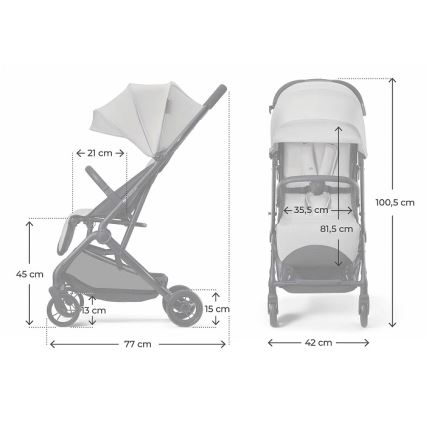 KINDERKRAFT - Športový kočík INDY 3 Urban Grey
