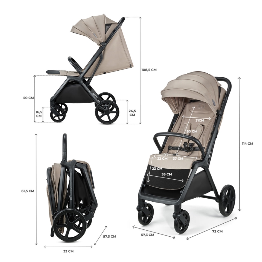 KINDERKRAFT - Športový kočík LOOM béžová
