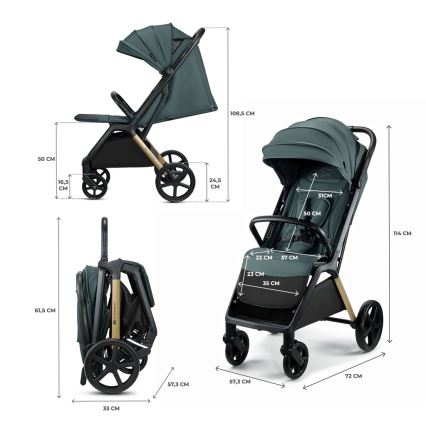 KINDERKRAFT - Športový kočík LOOM zelená