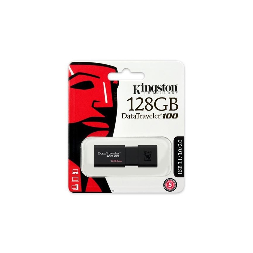Kingston - Flash Disk DATATRAVELER 100 G3 USB 3.0 128GB čierna