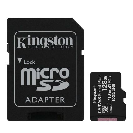 Kingston - MicroSDXC 128GB Canvas Select Plus U1 100MB/s + SD adaptér