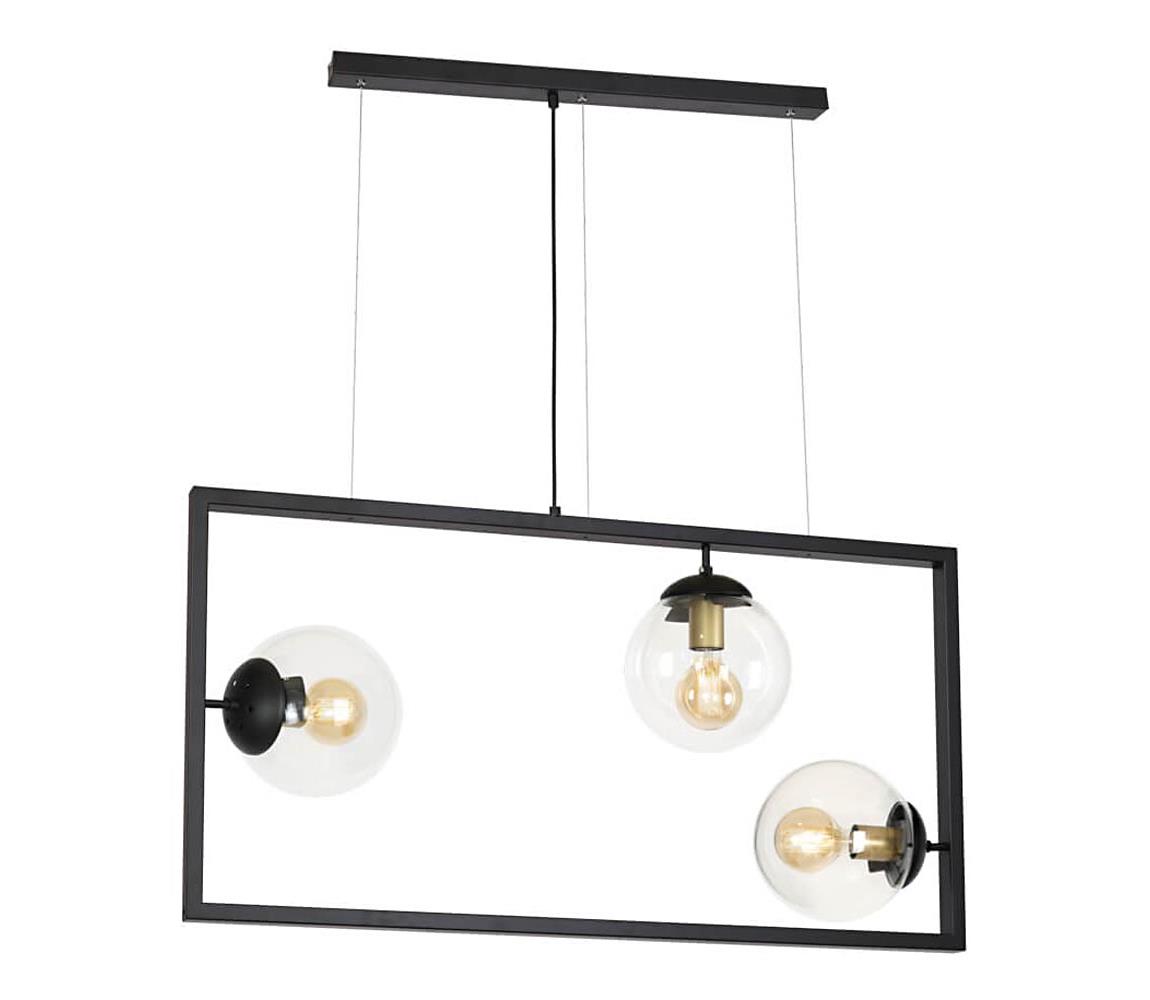 103002 - Luster na lanku REY 3xE27/7W/230V čierna