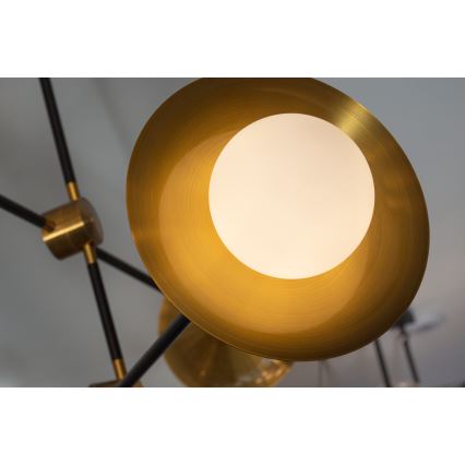 Luster na tyči TROMPETS 6xG9/4W/230V zlatá/čierna