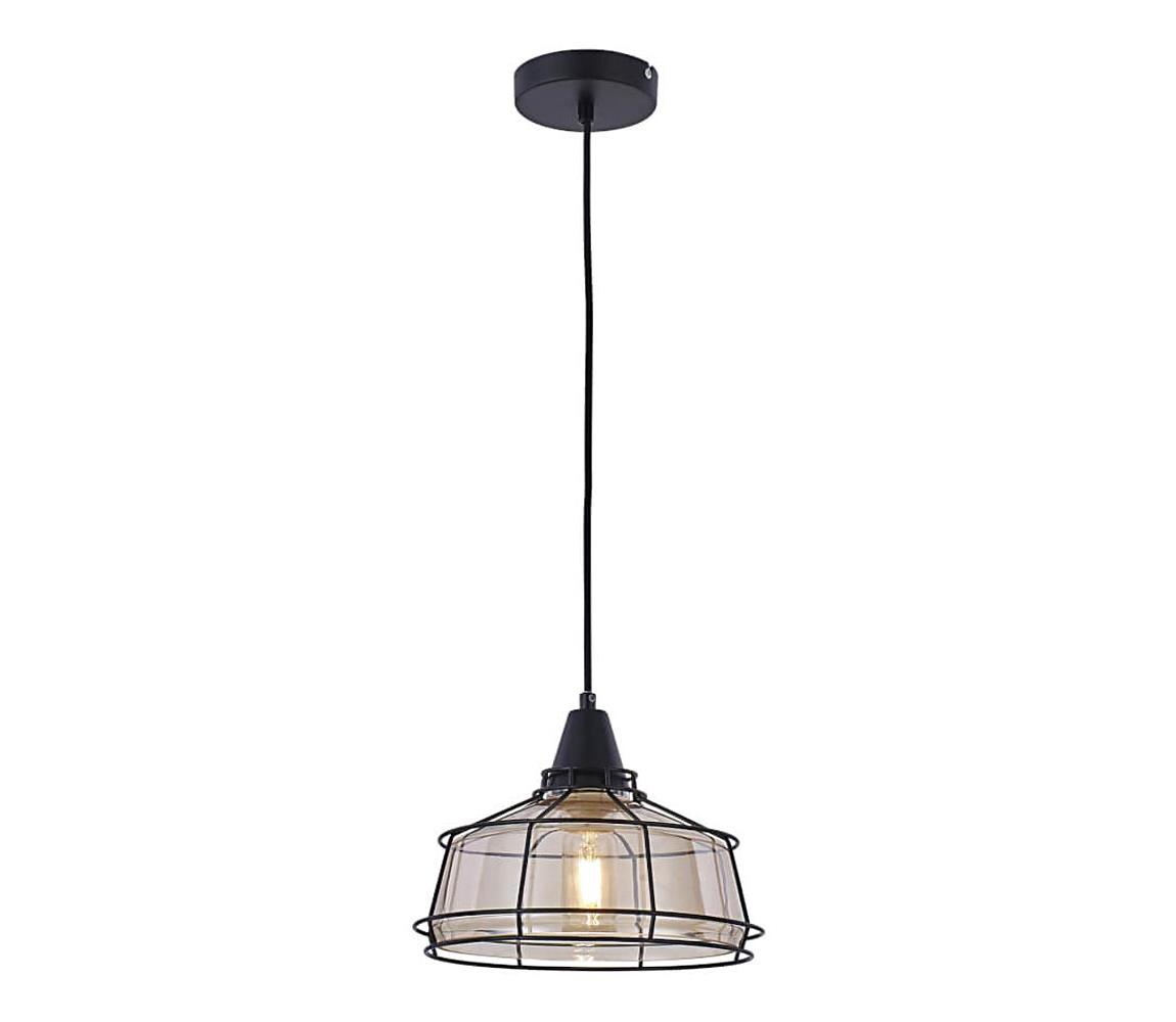 111008 - Luster na lanku FACTORY 1xE27/11W/230V béžová/čierna