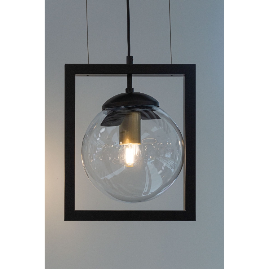 Luster na lanku REY 1xE27/7W/230V čierna