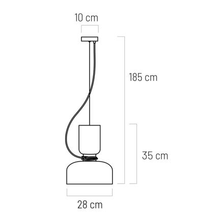 Luster na lanku ABEL 2xE27/11W/230V pr. 28 cm krémová