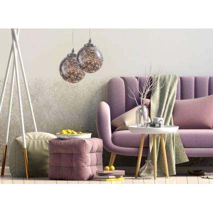 LED Luster na lanku STARS LED/15W/230V matný chróm