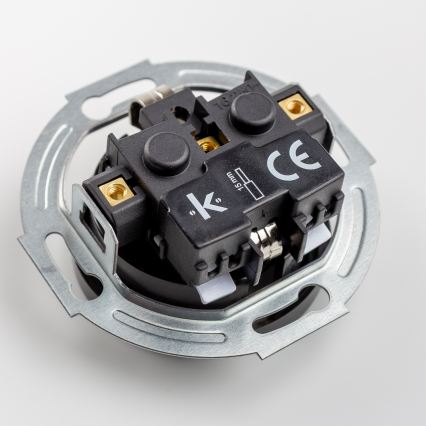 Kliklap - Dvojitá retro domová zásuvka s rámikom SCHUKO 230 V čierna