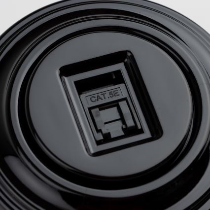 Kliklap - Retro dátová zásuvka s rámikom čierna