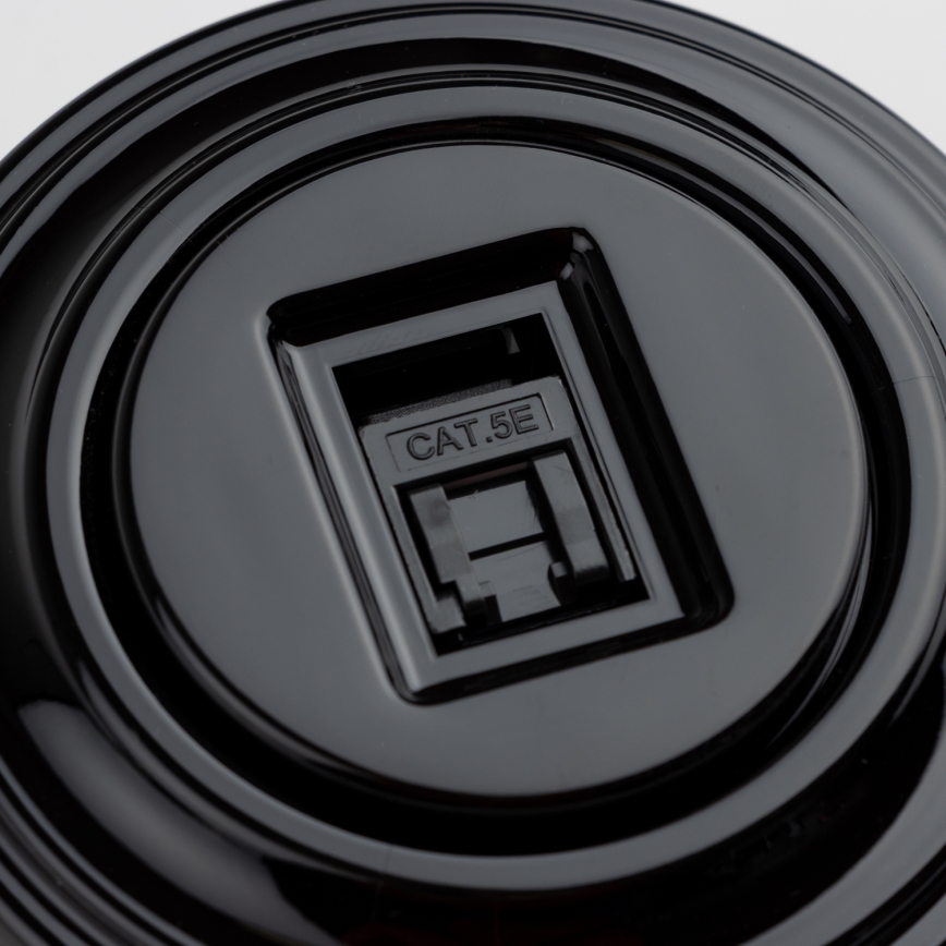 Kliklap - Retro dátová zásuvka s rámikom čierna