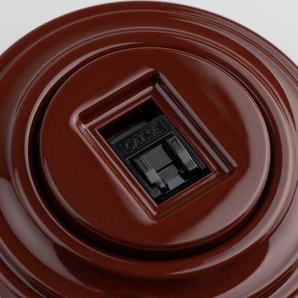 Kliklap - Retro dátová zásuvka s rámikom hnedá