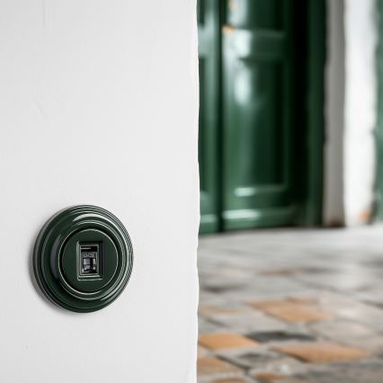 Kliklap - Retro dátová zásuvka so zeleným rámčekom