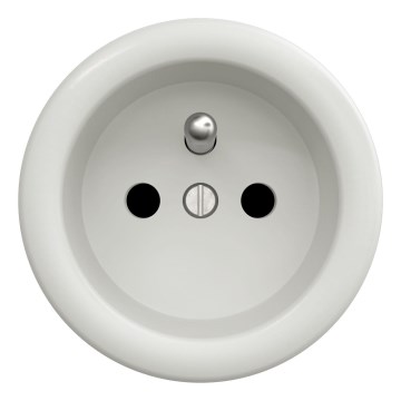 Kliklap - Retro domová zásuvka bez rámčeka 230V biela