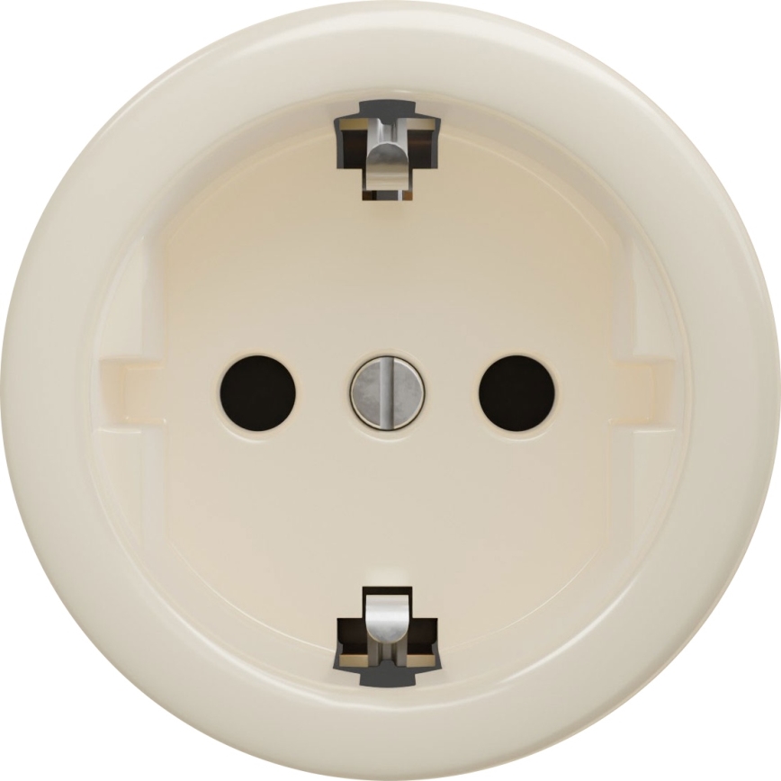Kliklap - Retro domová zásuvka bez rámčeka SCHUKO 230V/16A béžová