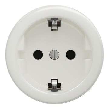 Kliklap - Retro domová zásuvka bez rámčeka SCHUKO 230V/16A biela
