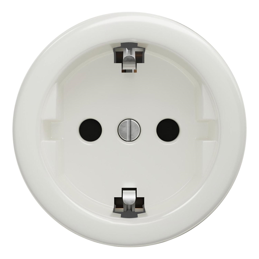 Kliklap - Retro domová zásuvka bez rámčeka SCHUKO 230V/16A biela