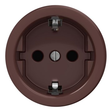 Kliklap - Retro domová zásuvka bez rámčeka SCHUKO 230V/16A hnedá