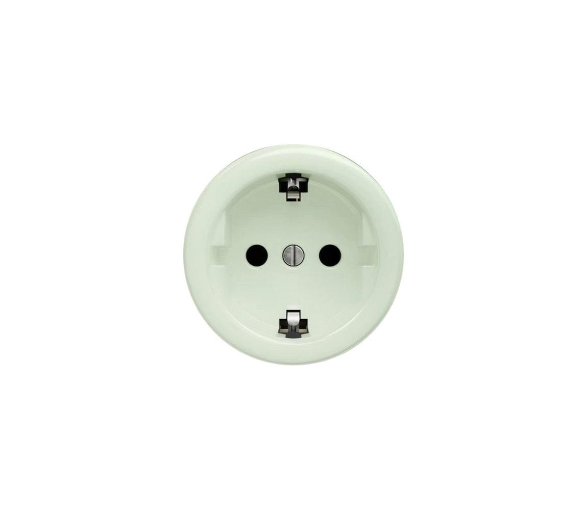 lap - Retro domová zásuvka bez rámika SCHUKO 230V/16A mätovo zelená MZ/ZS