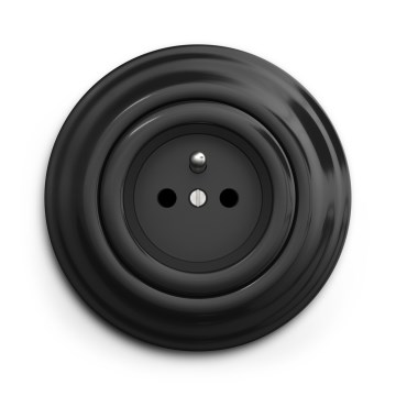 Kliklap - Retro domová zásuvka s rámčekom 230V čierna